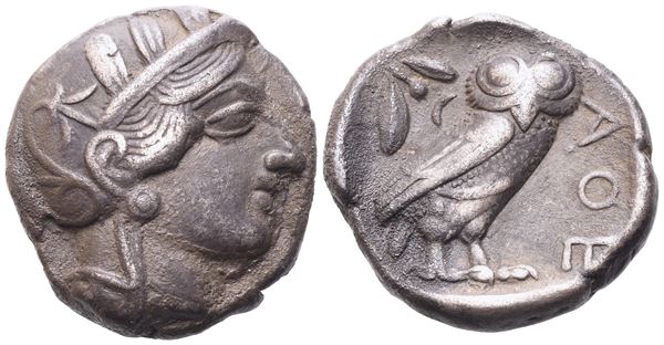 Attica, Athens, Tetradrachm, c. 454-404 BC; AR (17 g; 24,7 mm; 8 h)