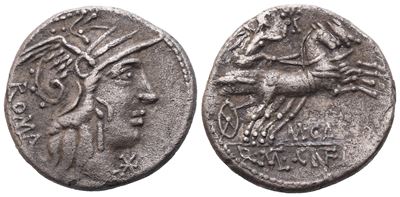 Marcus Calidius, Q. Metellus And Cn. Fulvius, Denarius, Rome, 117-116 Bc; Ar (3,90 G; 18,4 MM; 1 ...