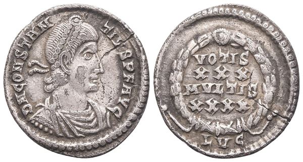 Constantius II (337-361), Siliqua, Lugdunum, 360-361; AR (1,70 g; 17,3 mm; 6 h)
