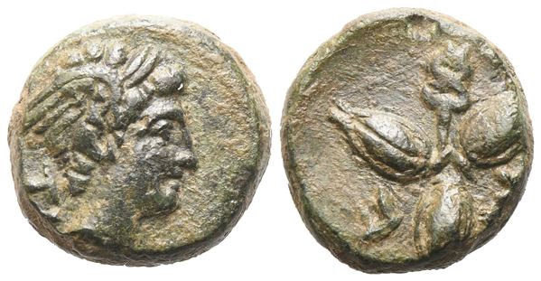 Lucania, Metapontion, Bronze, c. 225-200 BC; Æ (1,92 g; 10,8 mm; 10 h)