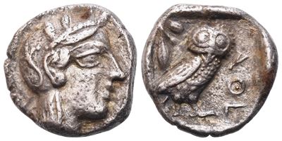Attica, Athens, Drachm, C. 479-404 Bc; Ar (3,96 G; 14,5 MM; 9 H)
