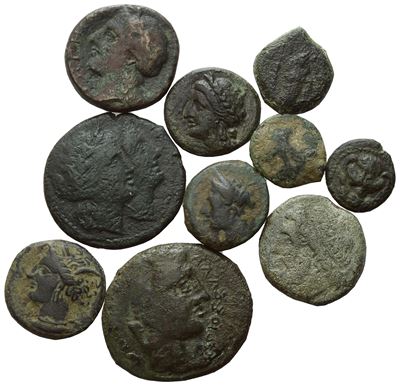 Lot Of 10 Æ Coins To Be Catalogued. Lot To Be Sold As Is, No Returns.
