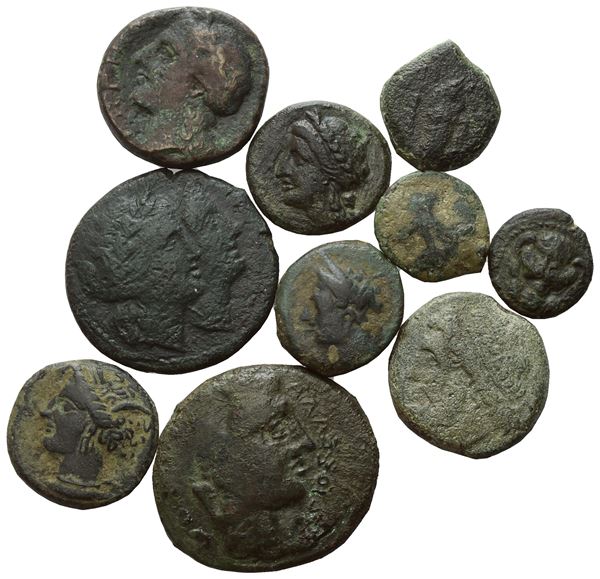  Lot of 10 Æ coins to be catalogued. Lot to be sold as is, no returns.