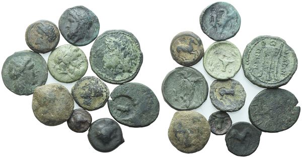  Lot of 10 Æ coins to be catalogued. Lot to be sold as is, no returns.