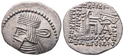 Kings Of Parthia, Artabanos II (75-62 Bc), Drachm; Ar (3,40 G; 19,5 MM; 12 H)