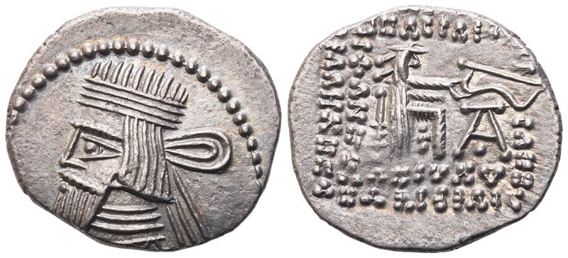 Kings Of Parthia, Artabanos II (75-62 Bc), Drachm; Ar (3,40 G; 19,5 MM; 12 H)