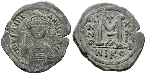 Justinian I (527-565). Æ 40 Nummi (37mm, 19.05g).