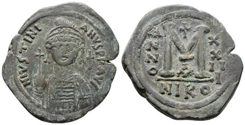Justinian i (527-565). Æ 40 Nummi (37mm, 19.05g).
