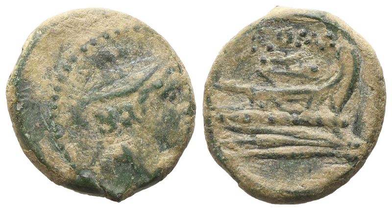 Anonymous, Sextans, C. 150-100 Bc; Æ (2,54 G; 13,8 MM; 6 H)