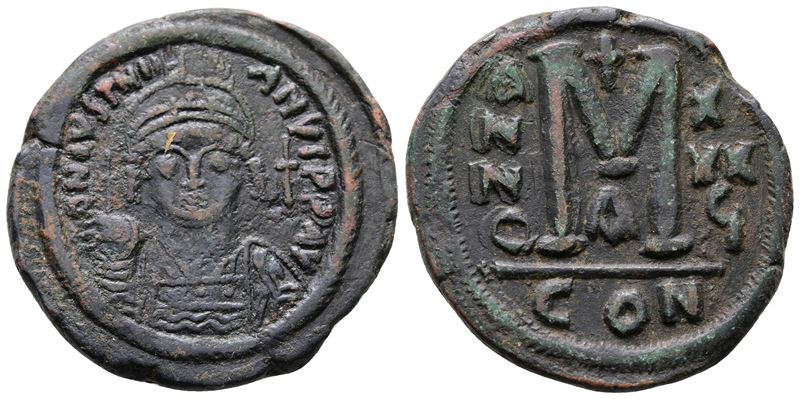 Justinian i (527-565). Æ 40 Nummi (32mm, 15.70g).