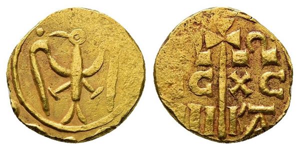 Italy, Sicily, Messina or Brindisi. Federico II (1197-1250). Replica of AV Tarì (11mm, 0.96g).  - Auction Greek, Roman and Byzantine Coins	 - Bertolami Fine Art - Prague