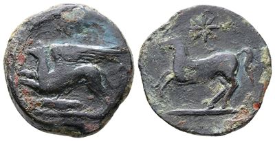 Sicily, "kainon", C. 360-340 Bc. Æ (22mm, 6.76g).