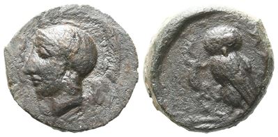 Sicily, Kamarina, C. 420-405 Bc. Æ Tetras (15mm, 3.53g).