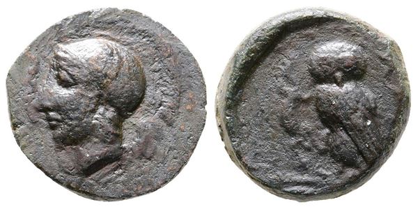 Sicily, Kamarina, c. 420-405 BC. Æ Tetras (15mm, 3.53g).  - Auction Greek, Roman and Byzantine Coins	 - Bertolami Fine Art - Prague