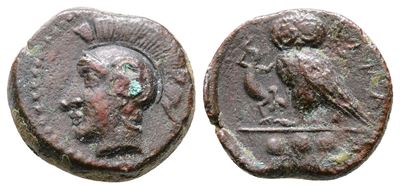 Sicily, Kamarina, C. 420-405 Bc. Æ Tetras (14mm, 2.54g).