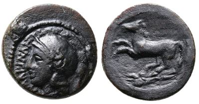 Sicily, Kamarina, C. 339-317 Bc. Æ (16mm, 2.94g).