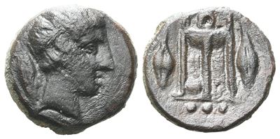Sicily, Leontinoi, C. 405-402 Bc. Æ Tetras - Trionkion (13mm, 2.05g).