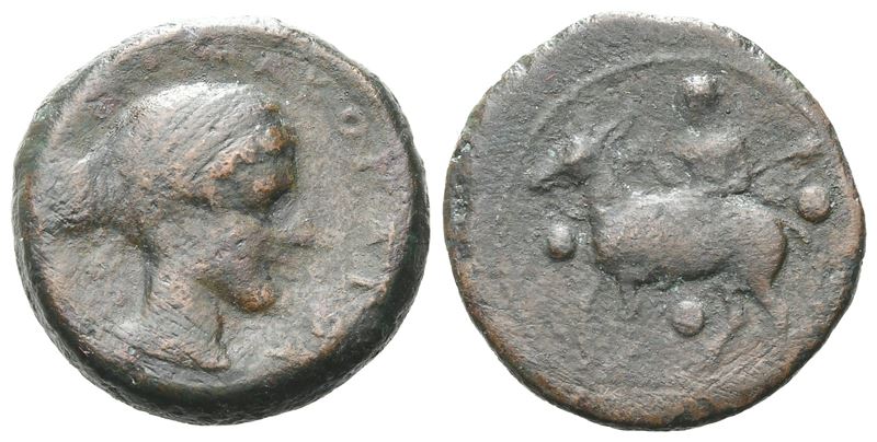 Sicily, Nakona, C. 420-400 Bc. Æ Tetras Or Trionkion (17mm, 3.97g).