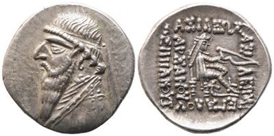 Kings Of Parthia. Mithradates II (121-91 Bc), Drachm; Ar (4,11 G; 20,1 MM; 12 H)
