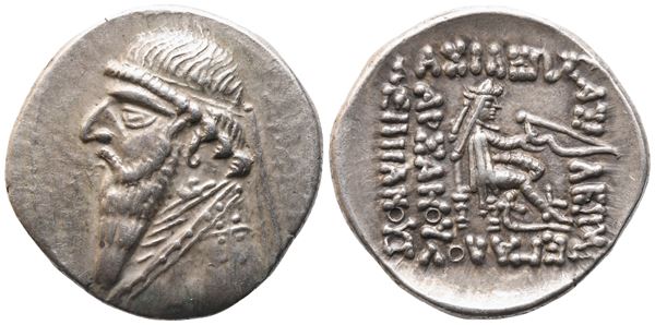 Kings of Parthia. Mithradates II (121-91 BC), Drachm; AR (4,11 g; 20,1 mm; 12 h) 