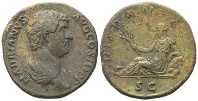 Hadrian (117-138), As, Rome, 134-138; Æ (10,71 G; 25,5 MM; 6 H)