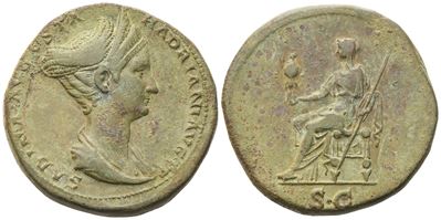Sabina, Sesterzio battuto sotto Adriano, Roma, c. 128-134, Æ