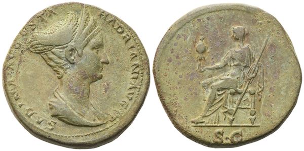 Sabina, Sestertius struck under Hadrian, Rome, c. 128-134; Æ (27,15 g; 32,2 mm; 6 h)