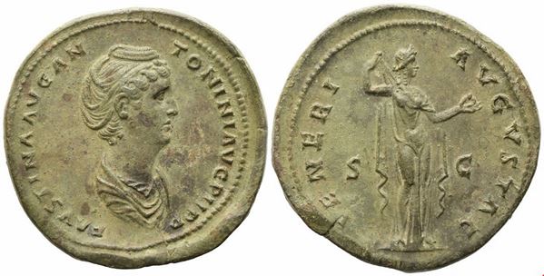 Faustina I Augusta, Sestertius, Rome, 138-141; Æ (28,28 g; 34 mm; 11 h)