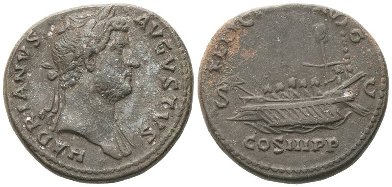 Hadrian (117-138), As, Rome, C. 132-134; Æ (13,34 G; 26,2 MM; 12 H)