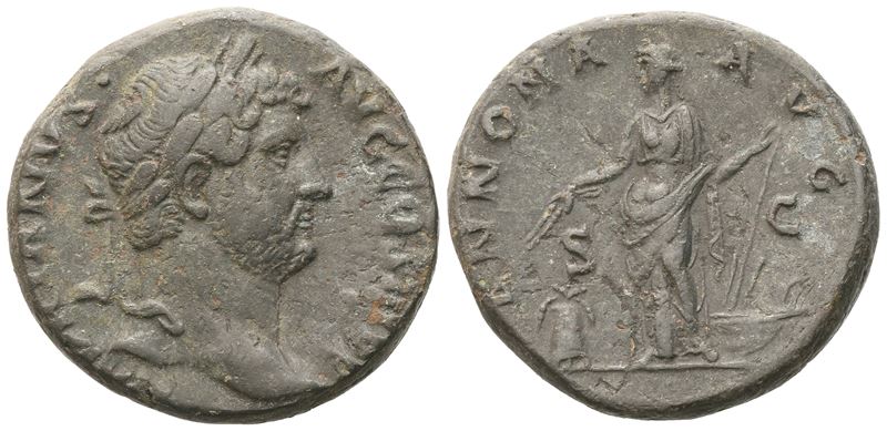 Hadrian (117-138), As, Rome, C. 134-138; Æ (10,93 G; 24,4 MM; 5 H)