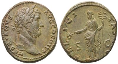 Hadrian, Sestertius romano (117–138), Roma, c. 134–138, bronzo Æ