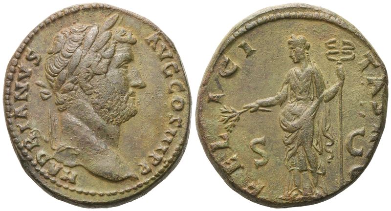 Hadrian, Sestertius romano (117–138), Roma, c. 134–138, bronzo Æ