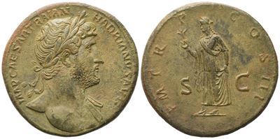 Hadrian (117–138), Sestertius romano in bronzo, Roma, circa 121–122