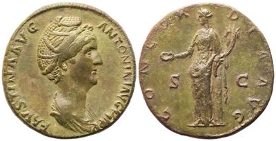 Faustina I Augusta, Sestertius (Æ), Roma, ca. 139 d.C.
