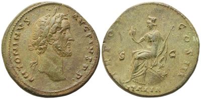 Antoninus Pius, Sestertius (Roma), 140–144 d.C.