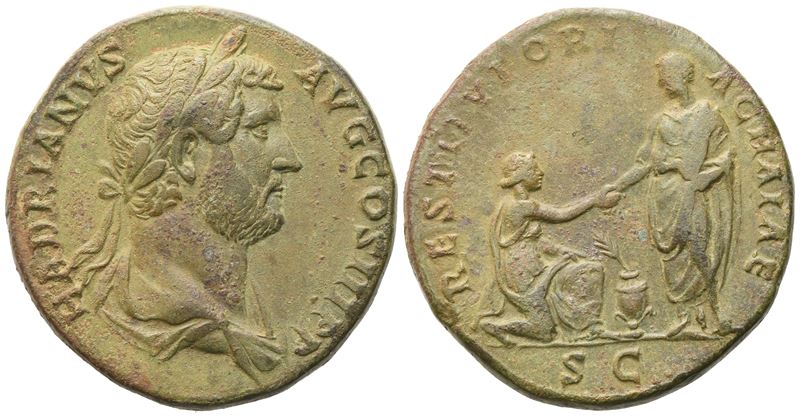 Hadrian (117–138), Sesterzio in bronzo (Æ), Roma, 134–138