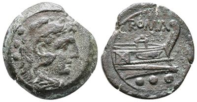 Anonymous, Rome, After 211 Bc. Æ Quadrans (21mm, 7.51g).