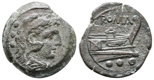 Anonymous, Rome, after 211 BC. Æ Quadrans (21mm, 7.51g).  - Auction Greek, Roman and Byzantine Coins	 - Bertolami Fine Art - Prague