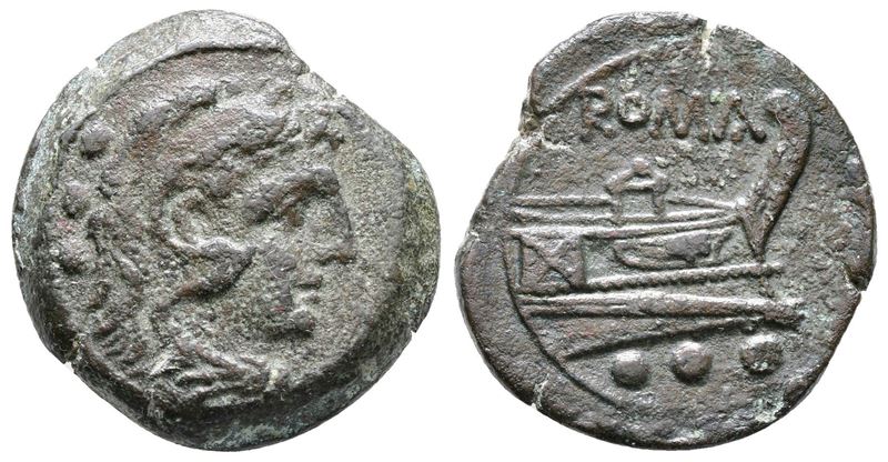Anonymous, Rome, After 211 Bc. Æ Quadrans (21mm, 7.51g).