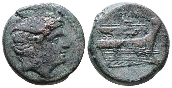 Anonymous, Rome, 217-215 BC. Æ Semuncia (20mm, 6.42g).  - Auction Greek, Roman and Byzantine Coins	 - Bertolami Fine Art - Prague