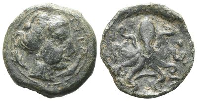Sicily, Syracuse, C. 435-415 Bc. Æ Tetras (15mm, 2.18g).