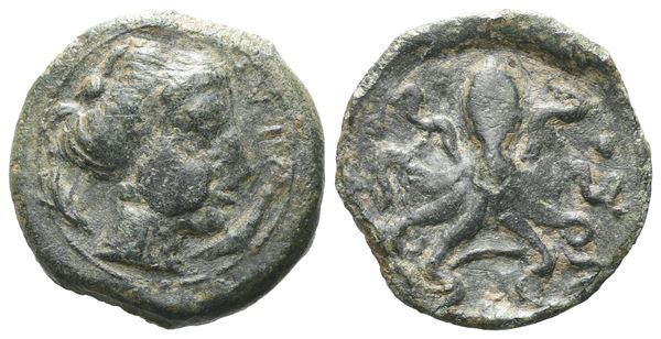 Sicily, Syracuse, c. 435-415 BC. Æ Tetras (15mm, 2.18g).  - Auction Greek, Roman and Byzantine Coins	 - Bertolami Fine Art - Prague
