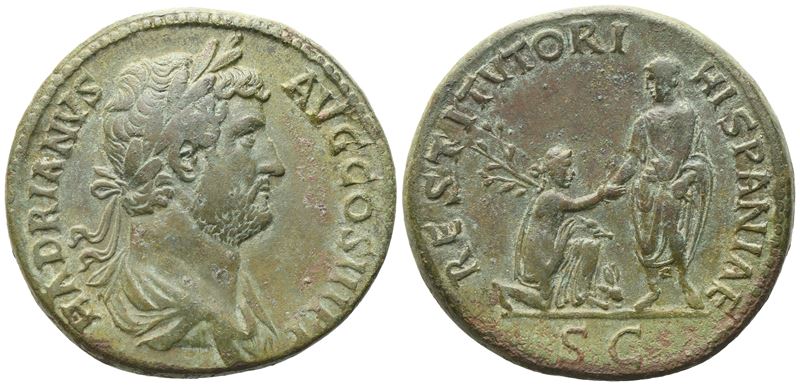 Hadrian, Sesterzio (Sestertius) romano, 130-133 d.C.