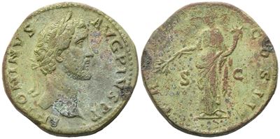 Antonino Pio, Sesterzio (Sestertius) di Roma, 139 d.C.