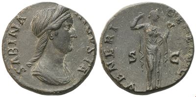 Sabina, Dupondius o As in bronzo, coniato sotto Adriano (128-136/7)