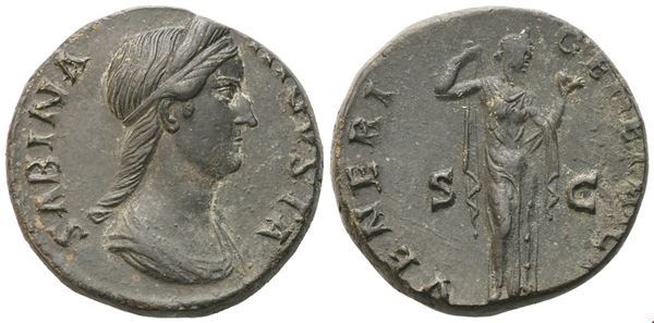 Sabina, As struck under Hadrian, 128-136/7; Æ (10,97 g; 23,4 mm; 6 h)