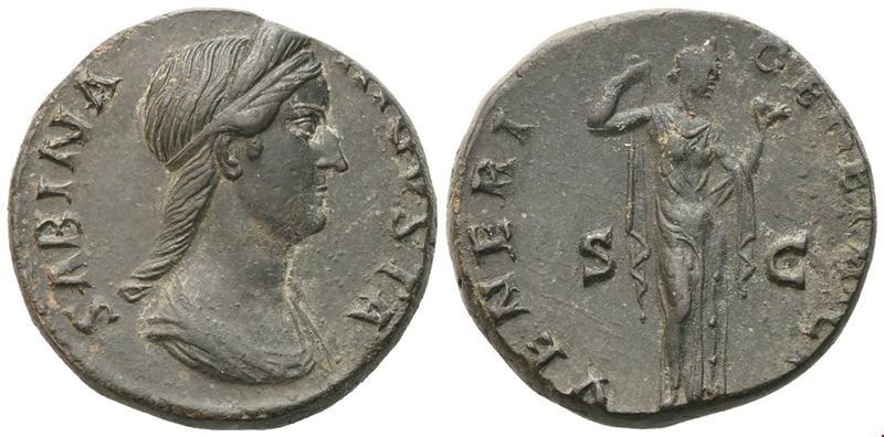 Sabina, Dupondius o As in bronzo, coniato sotto Adriano (128-136/7)