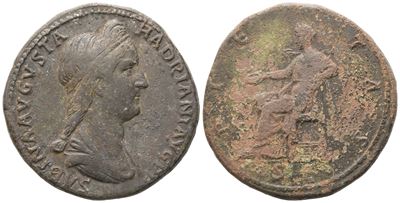 Sabina Augusta (128-136/7), Sestertius, Rome, 130-133; Æ (28,26 G; 32 MM; 12 H)