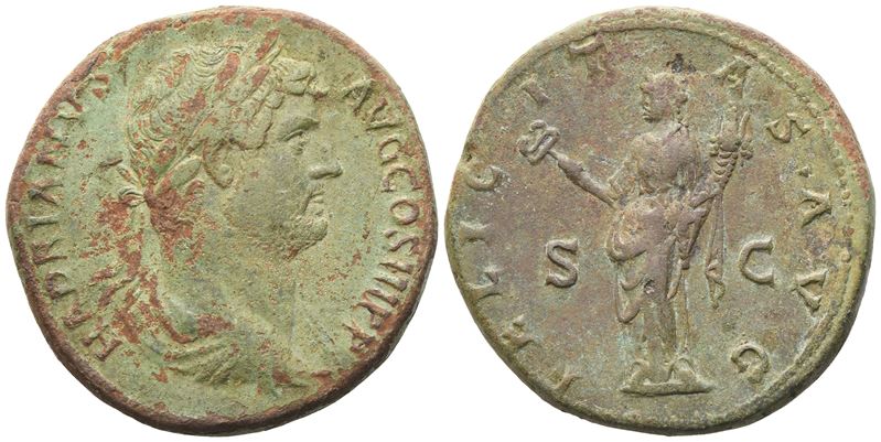 Hadrian, Sestertius romano (134-138), bronzo, 26,89 g