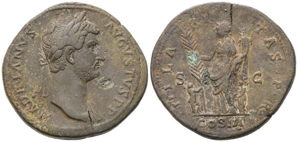 Hadrian (117-138), Sestertius, Rome, 128-129; Æ (26,76 g; 34,6 mm; 6 h)
